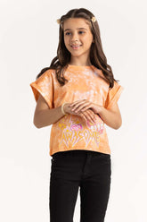 Junior Girl Orange T-Shirt 231-413-026